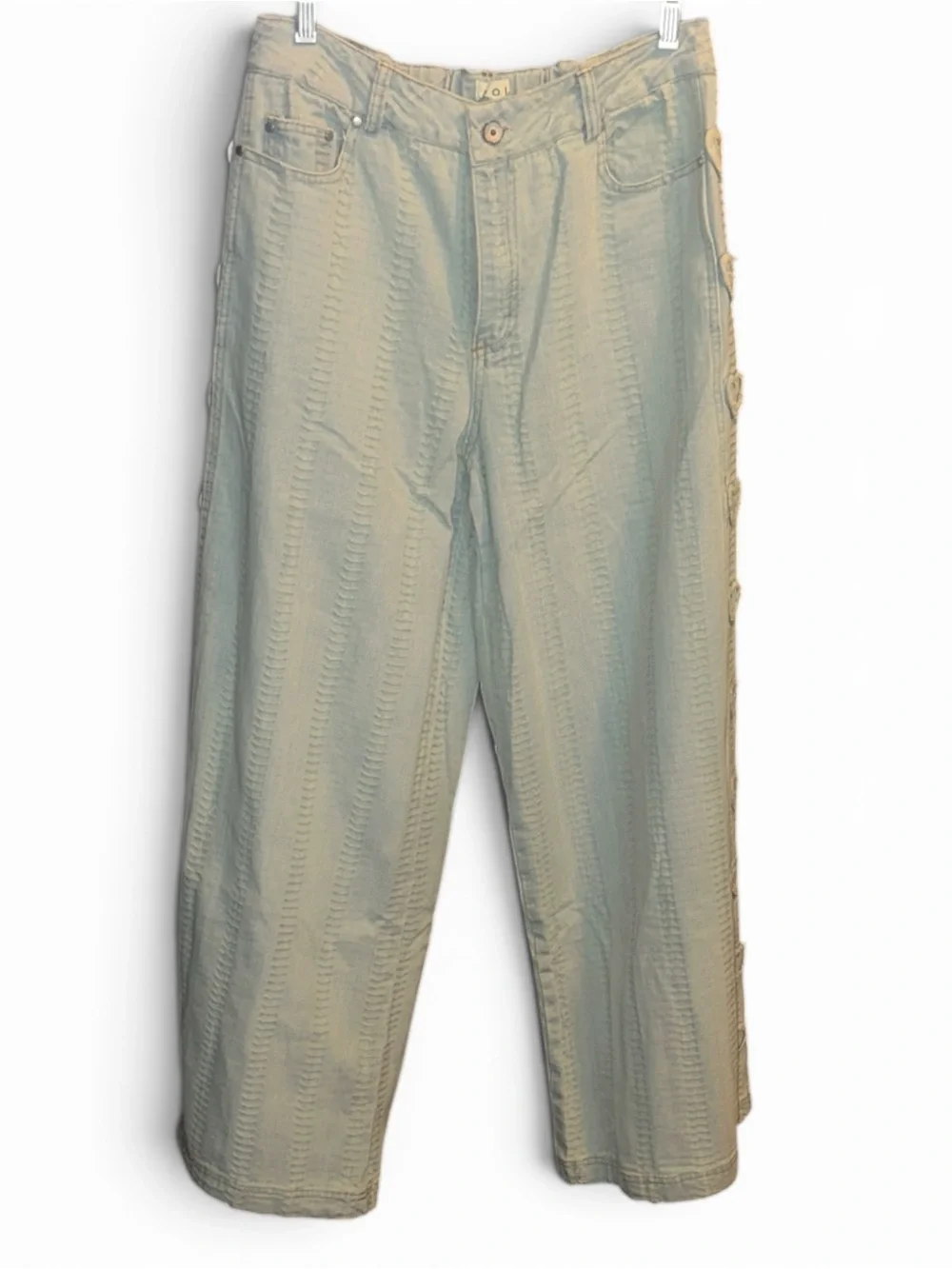 POL Lg Heart Side Light Blue Jeans